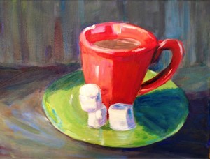 Hot Cocoa on a cold day! 9 x 12