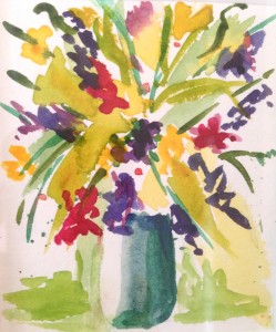Bold and Beautiful-mini floral watercolor by Beth Carrington Brown