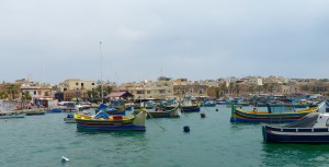 Fishing boats in Marsaxlokk bay, Malta.