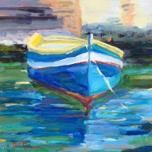 Maltese Fishing Boat Study 6 x 6, Framed $125.00